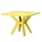 Modern Waterproof Plastic Square Patio Dining Table with Umbrella Hole