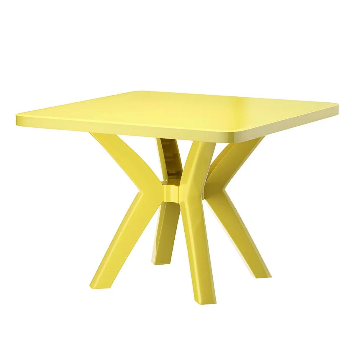 Modern Waterproof Plastic Square Patio Dining Table with Umbrella Hole