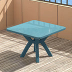 Modern Waterproof Plastic Square Patio Dining Table with Umbrella Hole