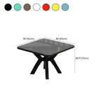 Modern Waterproof Plastic Square Patio Dining Table with Umbrella Hole Dimensions