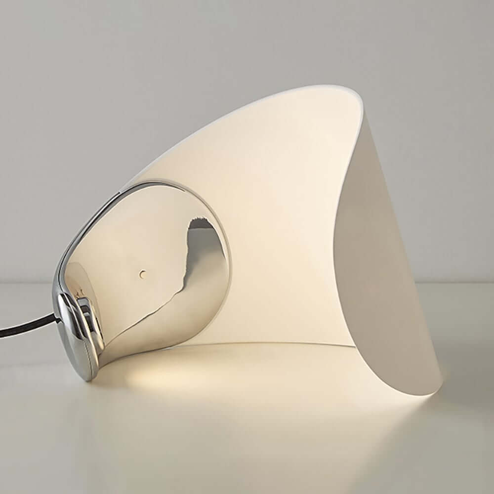 Modern White 1-Light Dimmable Table Lamp with Unique Acrylic Shade
