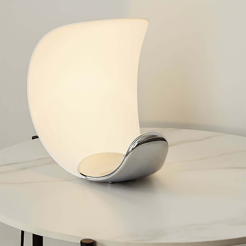 Modern White 1-Light Dimmable Table Lamp with Unique Acrylic Shade