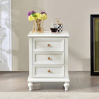 Modern White 3-Tier Drawer Storage Nightstand with Elegant Design