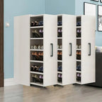 Modern White Adjustable Shoe Storage Cabinet in Engineered Wood