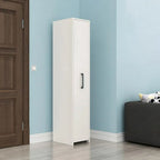 Modern White Adjustable Shoe Storage Cabinet in Engineered Wood