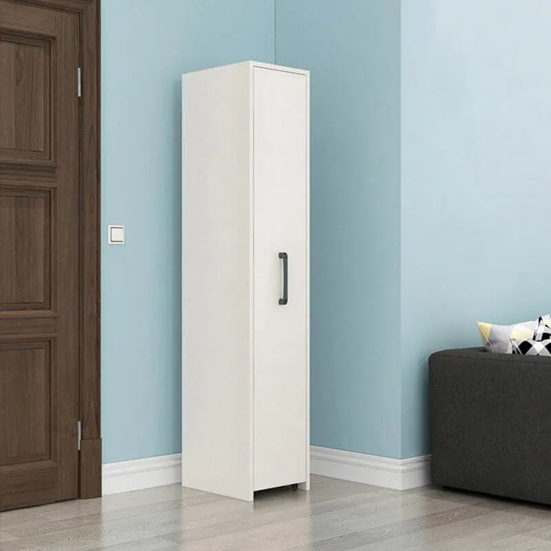 Modern White Adjustable Shoe Storage Cabinet in Engineered Wood