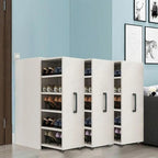 Modern White Adjustable Shoe Storage Cabinet in Engineered Wood