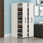Modern White Adjustable Shoe Storage Cabinet in Engineered Wood