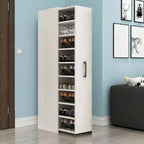 Modern White Adjustable Shoe Storage Cabinet in Engineered Wood