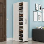 Modern White Adjustable Shoe Storage Cabinet in Engineered Wood