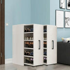 Modern White Adjustable Shoe Storage Cabinet in Engineered Wood