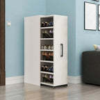 Modern White Adjustable Shoe Storage Cabinet in Engineered Wood