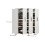 Modern White Adjustable Shoe Storage Cabinet in Engineered Wood Dimensions
