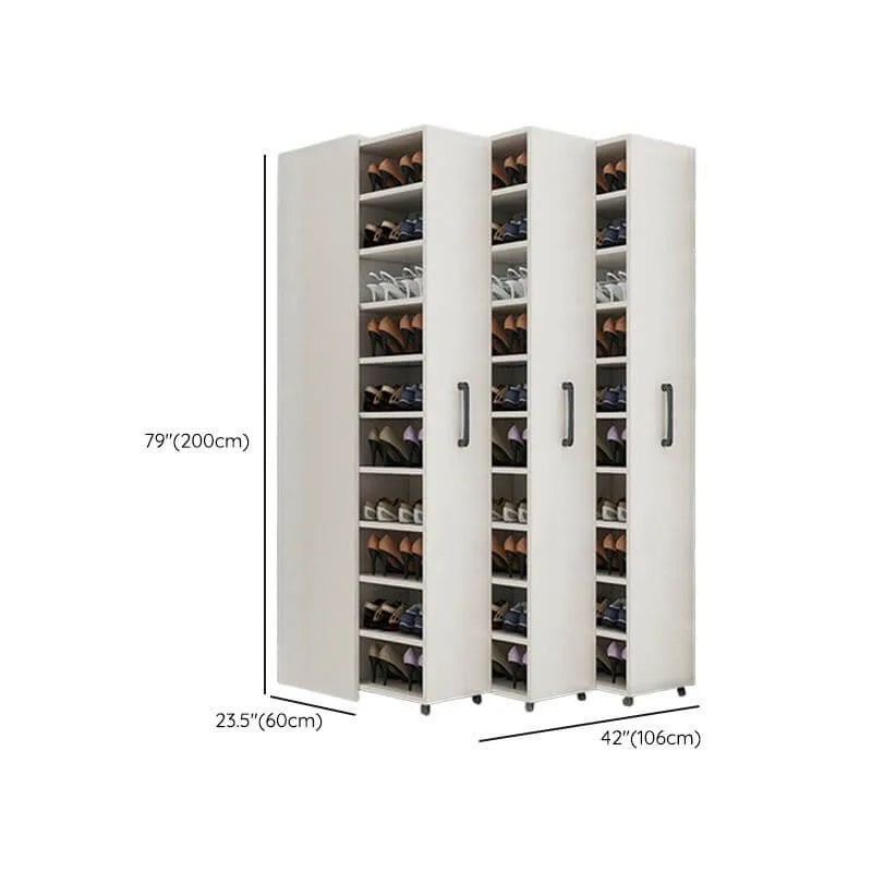 Modern White Adjustable Shoe Storage Cabinet in Engineered Wood Dimensions