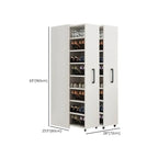 Modern White Adjustable Shoe Storage Cabinet in Engineered Wood Dimensions