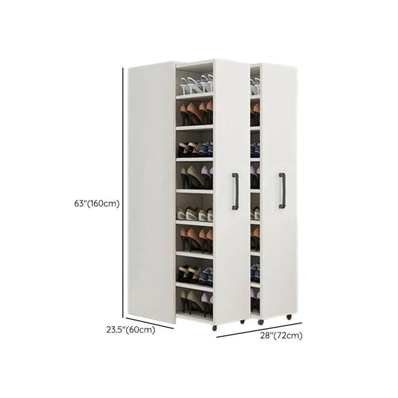 Modern White Adjustable Shoe Storage Cabinet in Engineered Wood Dimensions