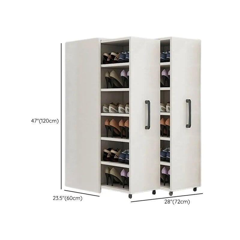 Modern White Adjustable Shoe Storage Cabinet in Engineered Wood Dimensions