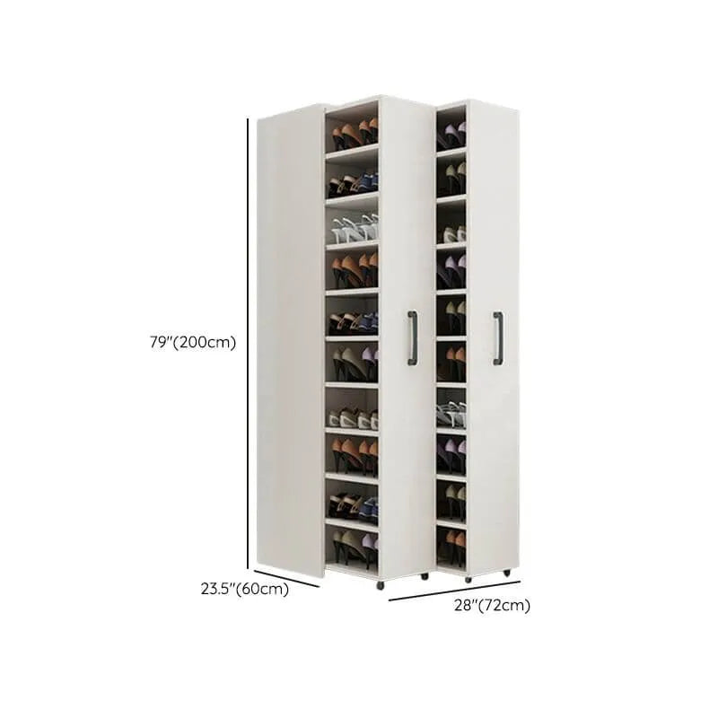 Modern White Adjustable Shoe Storage Cabinet in Engineered Wood Dimensions