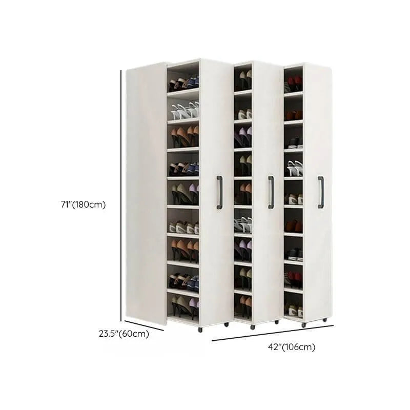 Modern White Adjustable Shoe Storage Cabinet in Engineered Wood Dimensions