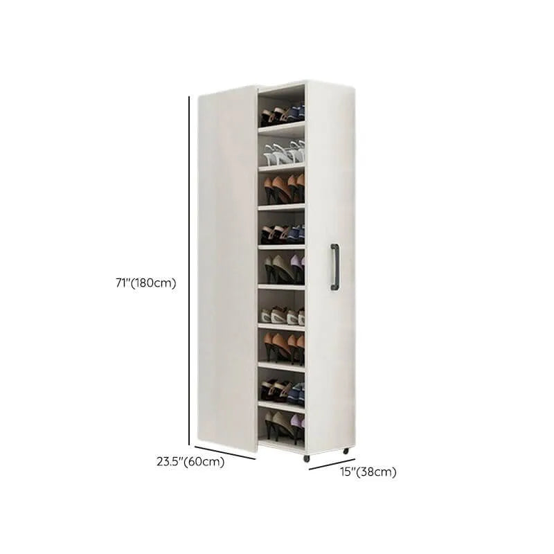 Modern White Adjustable Shoe Storage Cabinet in Engineered Wood Dimensions