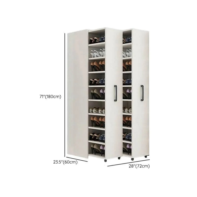 Modern White Adjustable Shoe Storage Cabinet in Engineered Wood Dimensions