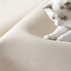 Modern White and Light Oak Storage Bed with Soft Upholstered Headboard