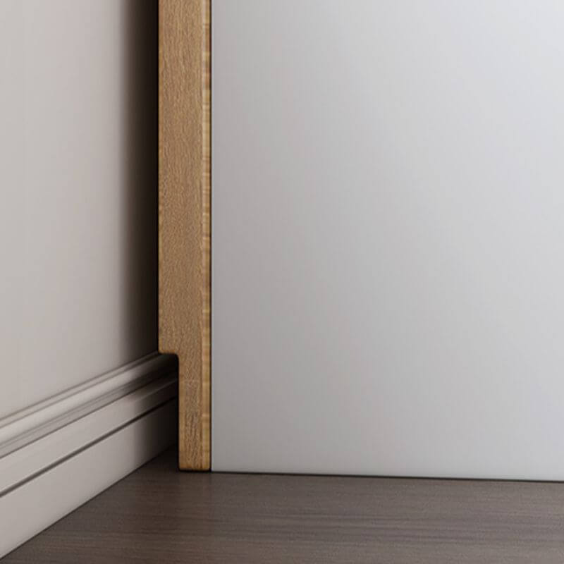 Modern White and Natural Wood Storage Bed with Drawers