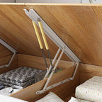 Modern White and Natural Wood Storage Bed with Drawers