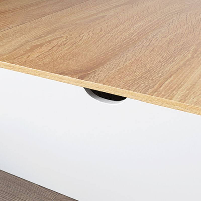 Modern White and Silver Gray Storage Bed with Integrated Drawers