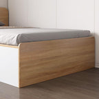 Modern White and Silver Gray Storage Bed with Integrated Drawers