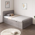 Modern White and Silver Gray Storage Bed with Integrated Drawers Main Product Image