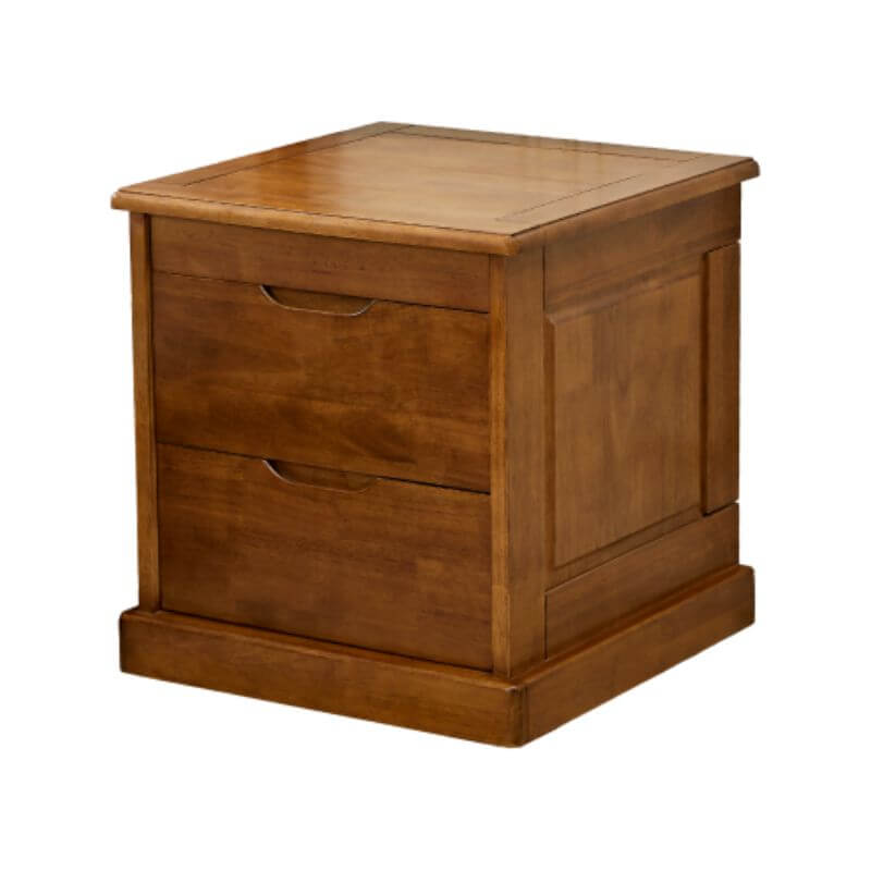 Modern White and Walnut Wood Drawer Storage Nightstand