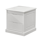 Modern White and Walnut Wood Drawer Storage Nightstand