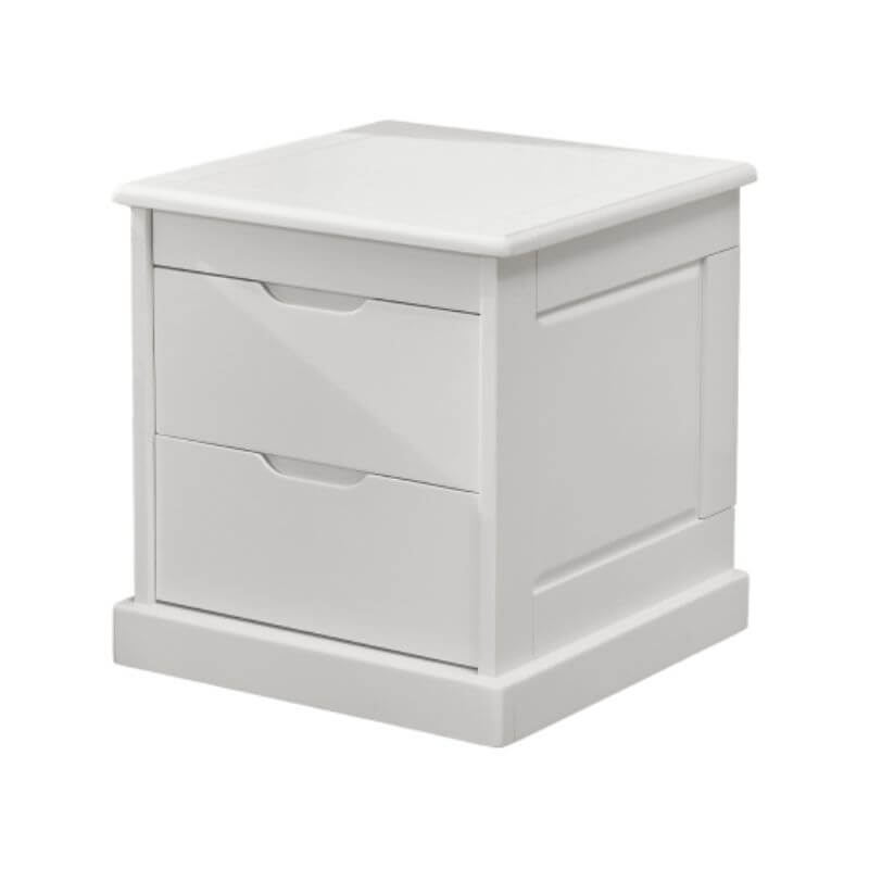 Modern White and Walnut Wood Drawer Storage Nightstand