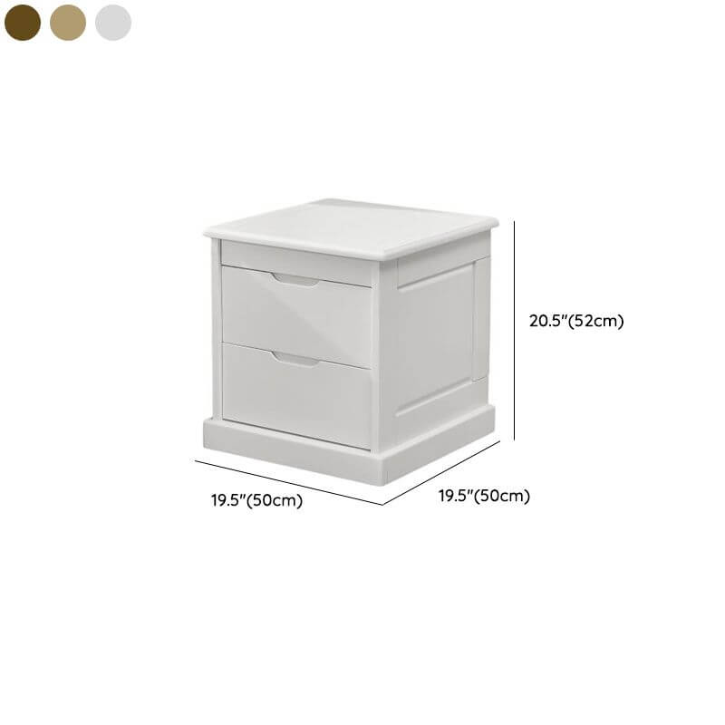 Modern White and Walnut Wood Drawer Storage Nightstand Dimensions