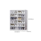 Modern White Foldable Plastic Shoe Storage Cabinet with Ventilated Tiers Dimensions