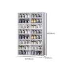 Modern White Foldable Plastic Shoe Storage Cabinet with Ventilated Tiers Dimensions