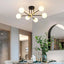 Modern White Glass 6-Light Semi-Flush Mount Ceiling Light Main Product Image