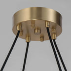 Modern White Glass Globe Chandelier with Brass Frame and Adjustable Cable