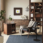 Modern White & Gold Arc Floor Lamp with Tray Table and USB Port