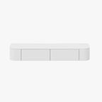 Modern White & Grey Wood Floating TV Stand with Drawers