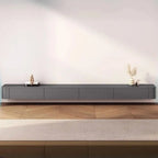 Modern White & Grey Wood Floating TV Stand with Drawers