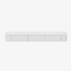 Modern White & Grey Wood Floating TV Stand with Drawers