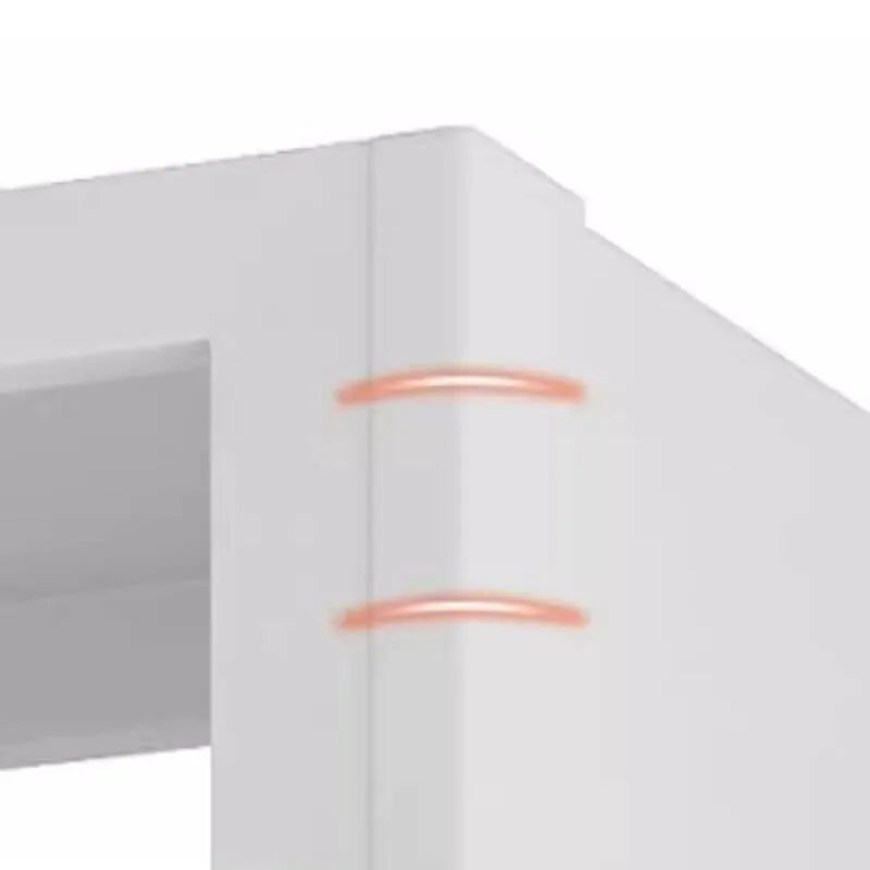 Modern White Metal Bookcase with Adjustable Shelves