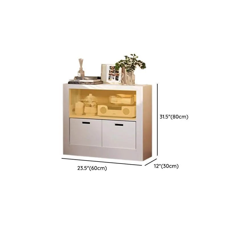 Modern White Metal Bookcase with Adjustable Shelves Dimensions