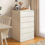 Modern White Metal Sideboard with Hidden-Handle Drawers