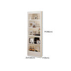 Modern White Metal Vertical Bookshelf with Open Back & Adjustable Shelves Dimensions