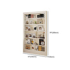 Modern White Metal Vertical Bookshelf with Open Back & Adjustable Shelves Dimensions