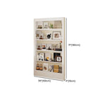 Modern White Metal Vertical Bookshelf with Open Back & Adjustable Shelves Dimensions