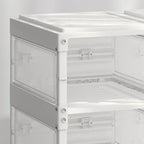 Modern White Plastic Foldable Shoe Storage Cabinet with Adjustable Tiers